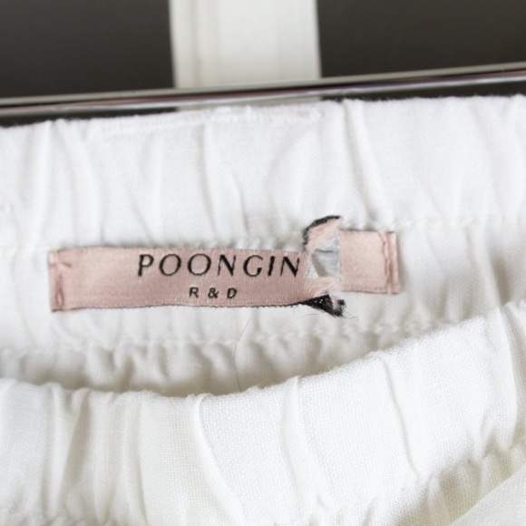 White linen pants (?) poongin -no size read the measurements - Picture 3 of 5